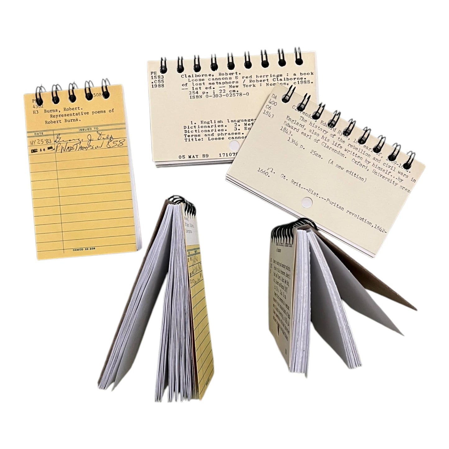 Upcycled Library Themed Mini bullet journals