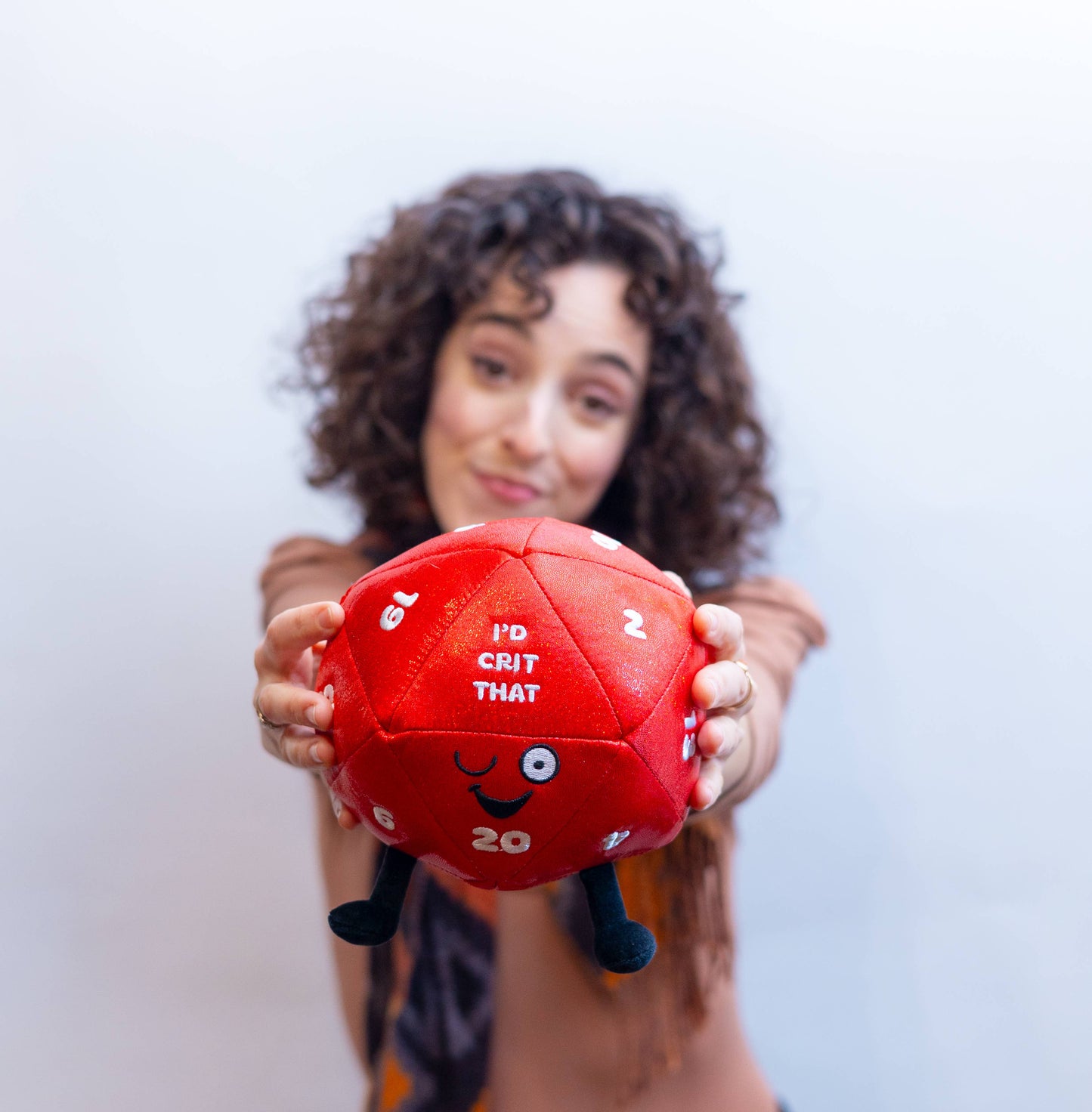 Dice Gamer Plush "I'D Crit That"