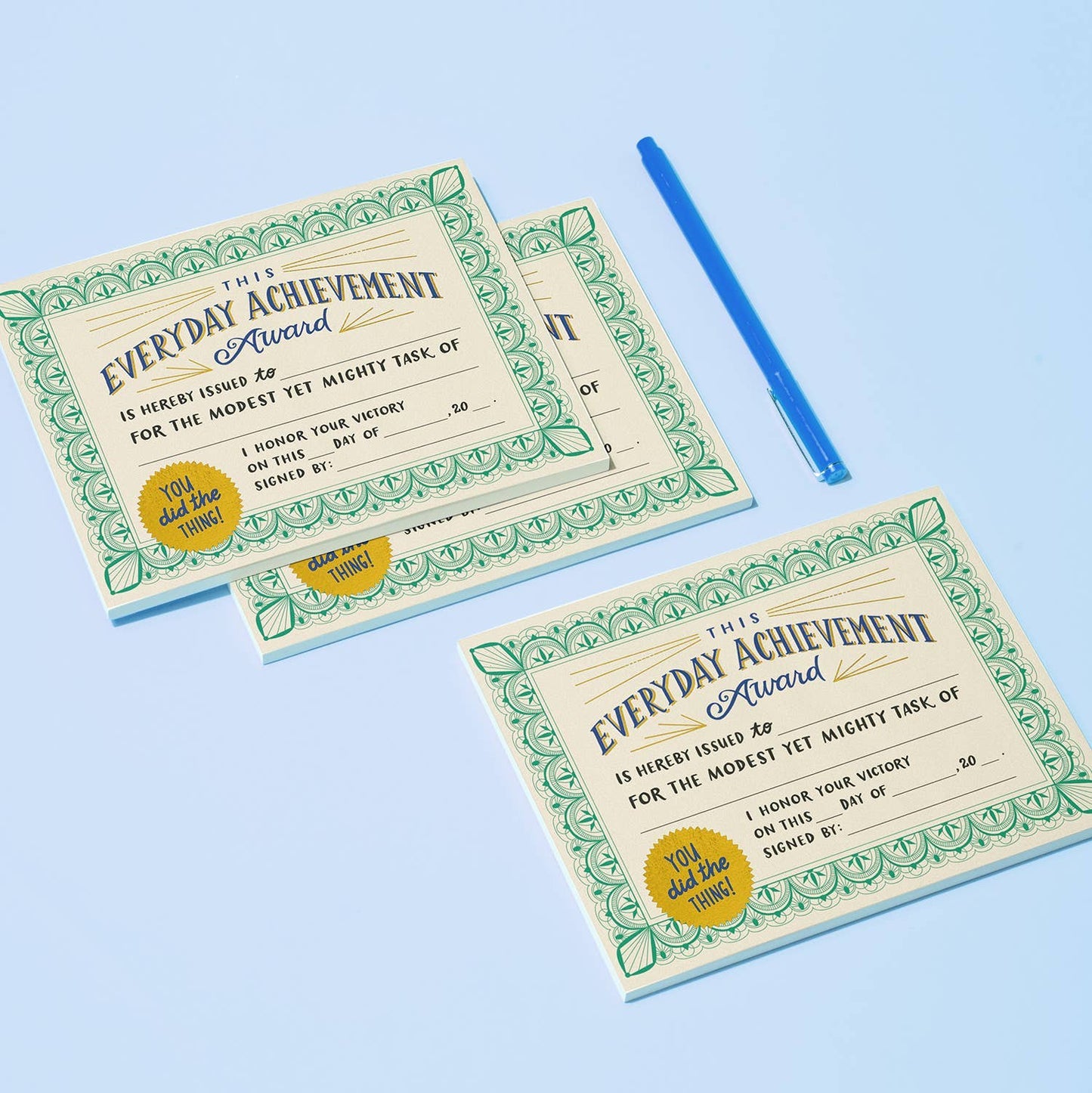 Everyday Achievement Certificate Notepad (Refresh)