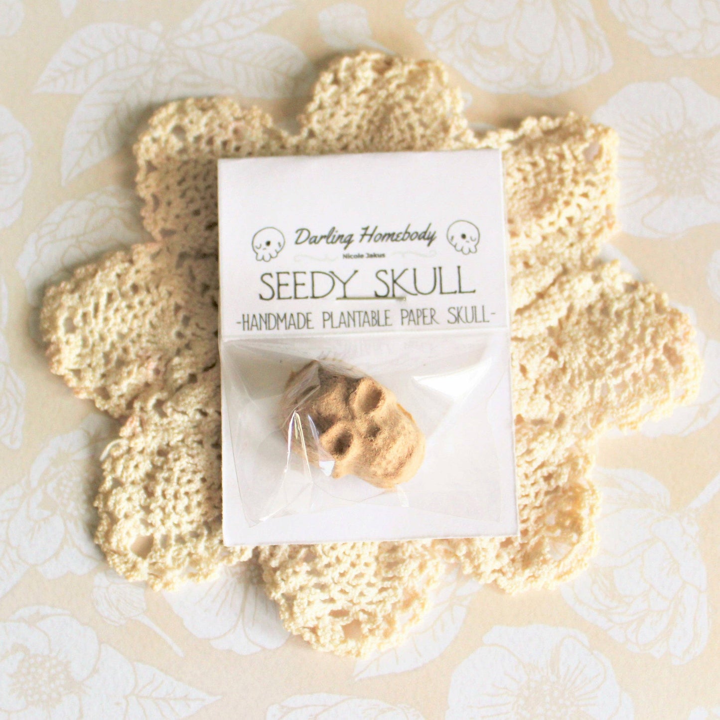 Single Plantable Paper Seedy Skull. Wildflowers