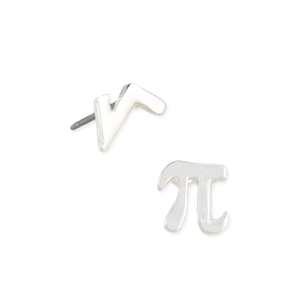 Silver Math Signs Post Earring