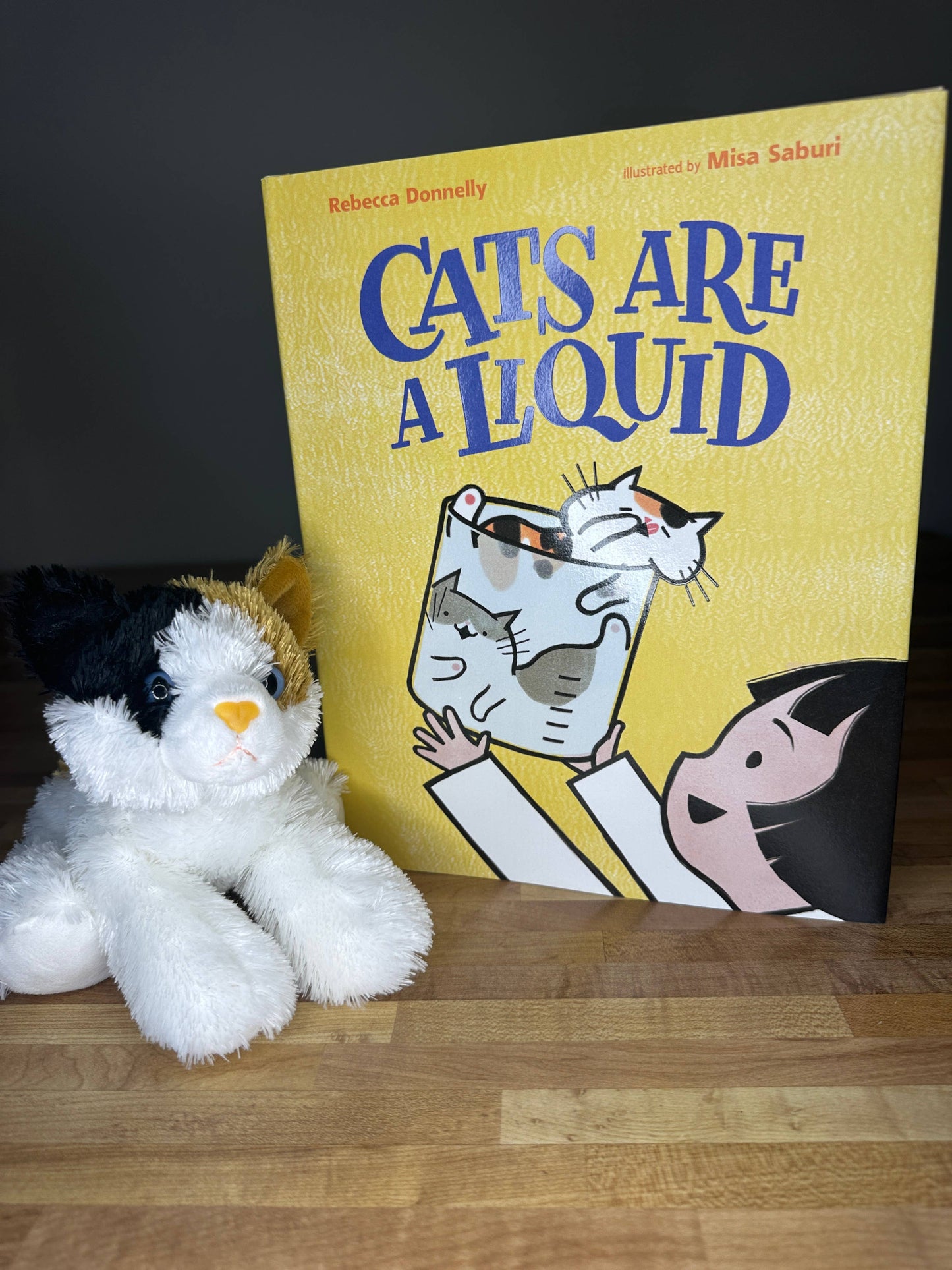 Cats are a Liquid + Calico Cat Plush - Hardcover Book