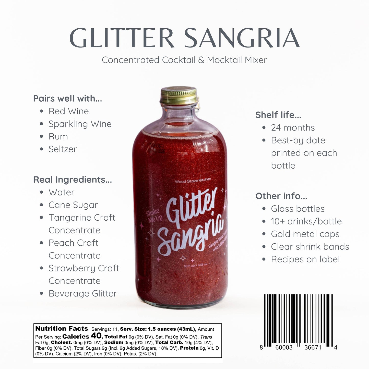 Glitter Sangria Cocktail Mix/Syrup