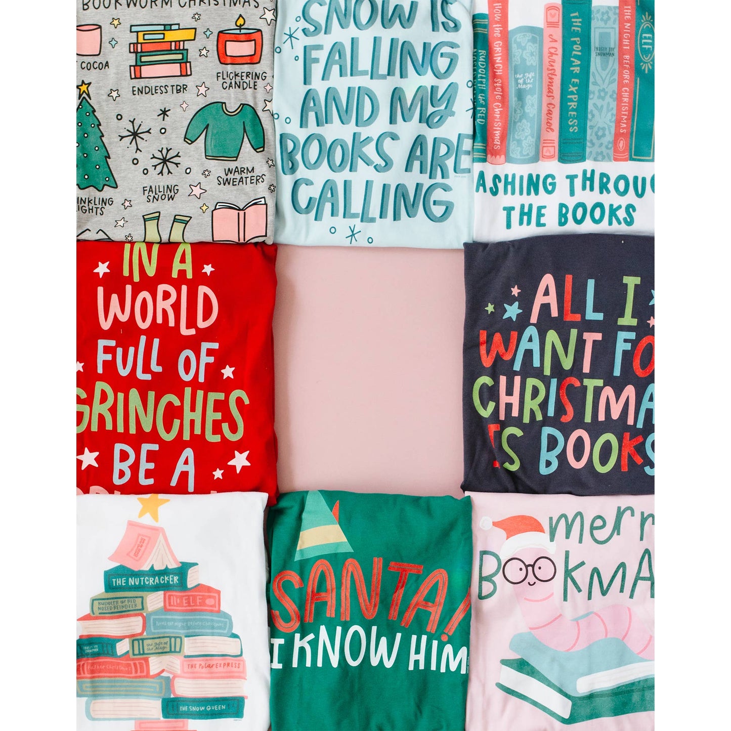 Bookworm Christmas - Pippi Tee - Ash
