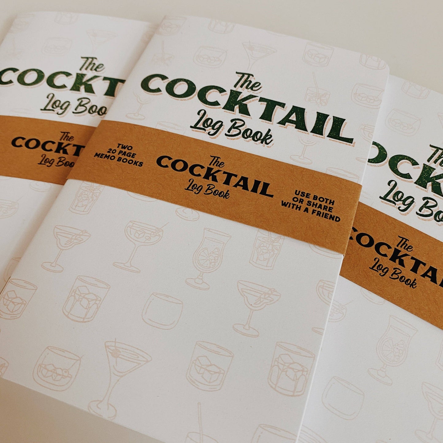 Cocktail Log Book - Two 20-page books - Record your Recipes