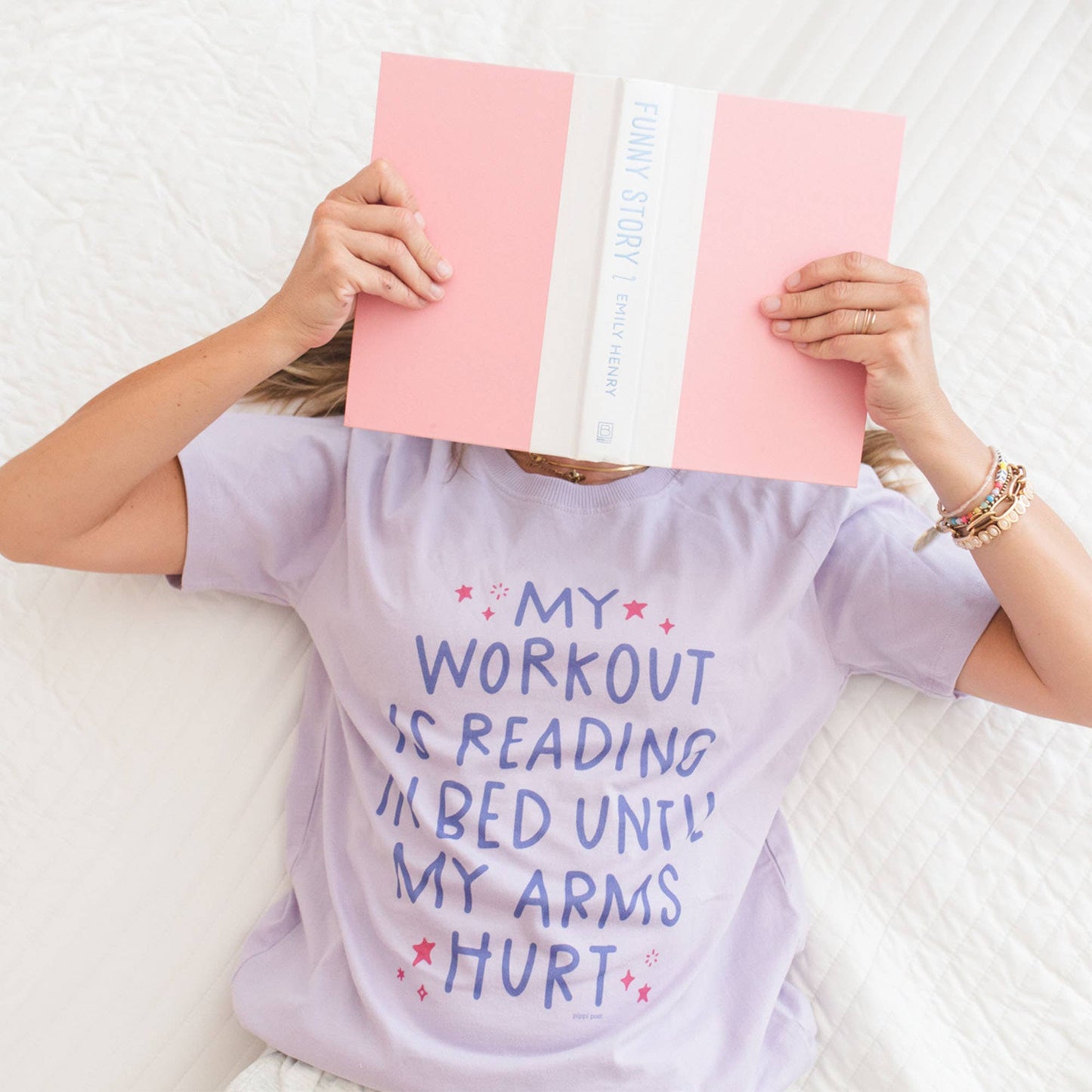 My Workout Is Reading - Pippi Tee - Lilac