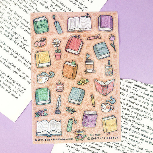 Books and Things | Bookish | Reader | Cute | Sticker Sheet