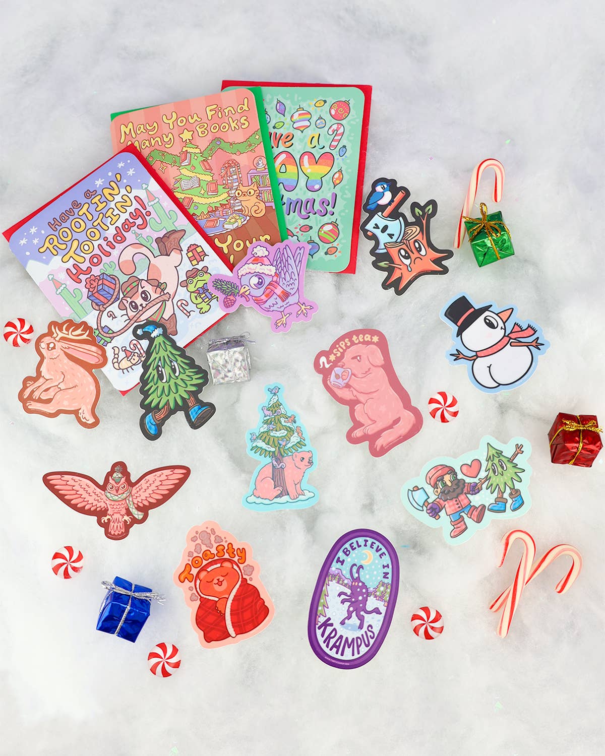 Books Under Your Tree, Christmas, Reader, Card with Envelope