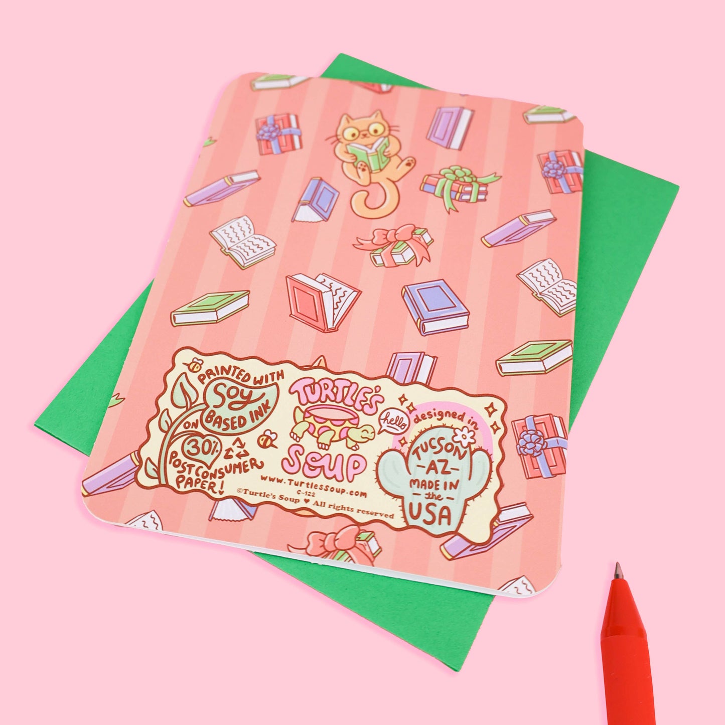 Books Under Your Tree, Christmas, Reader, Card with Envelope