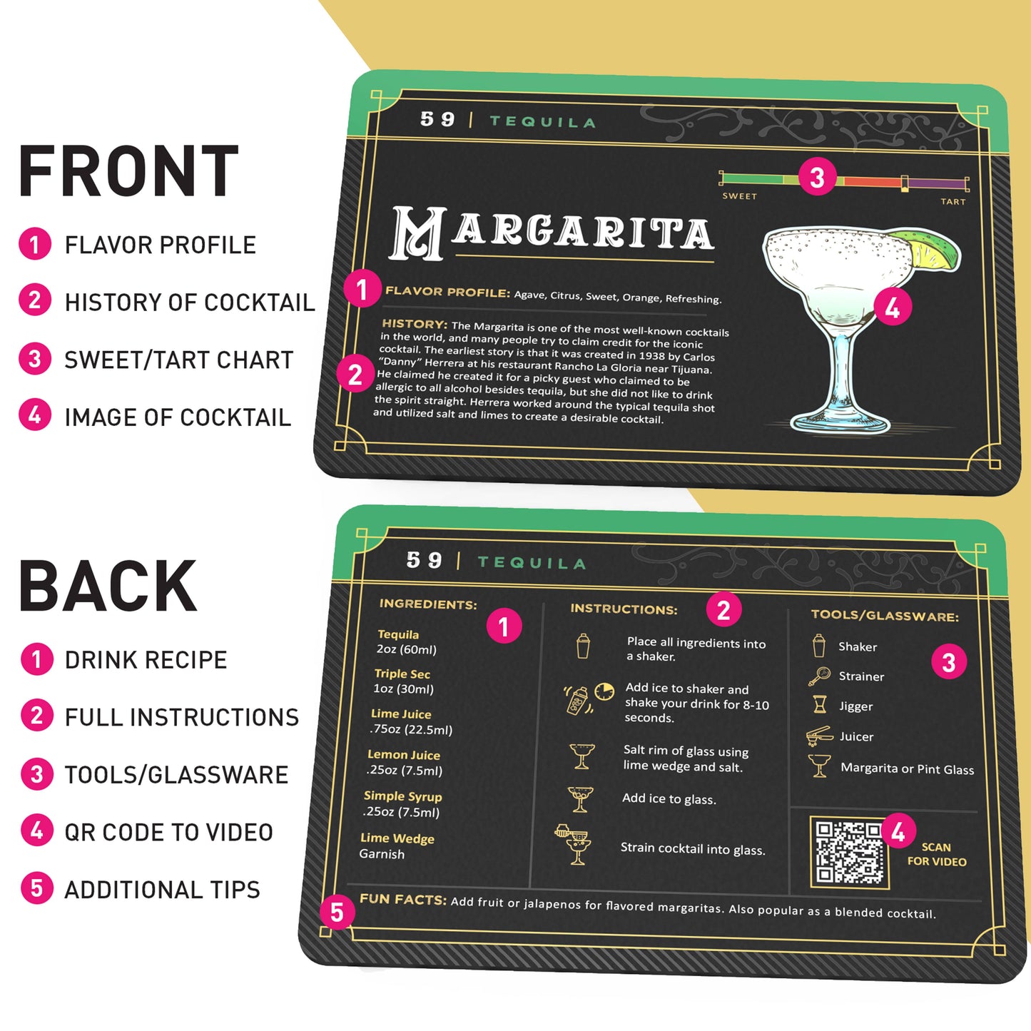 Cocktail Cards - 100 Cocktail Flashcards