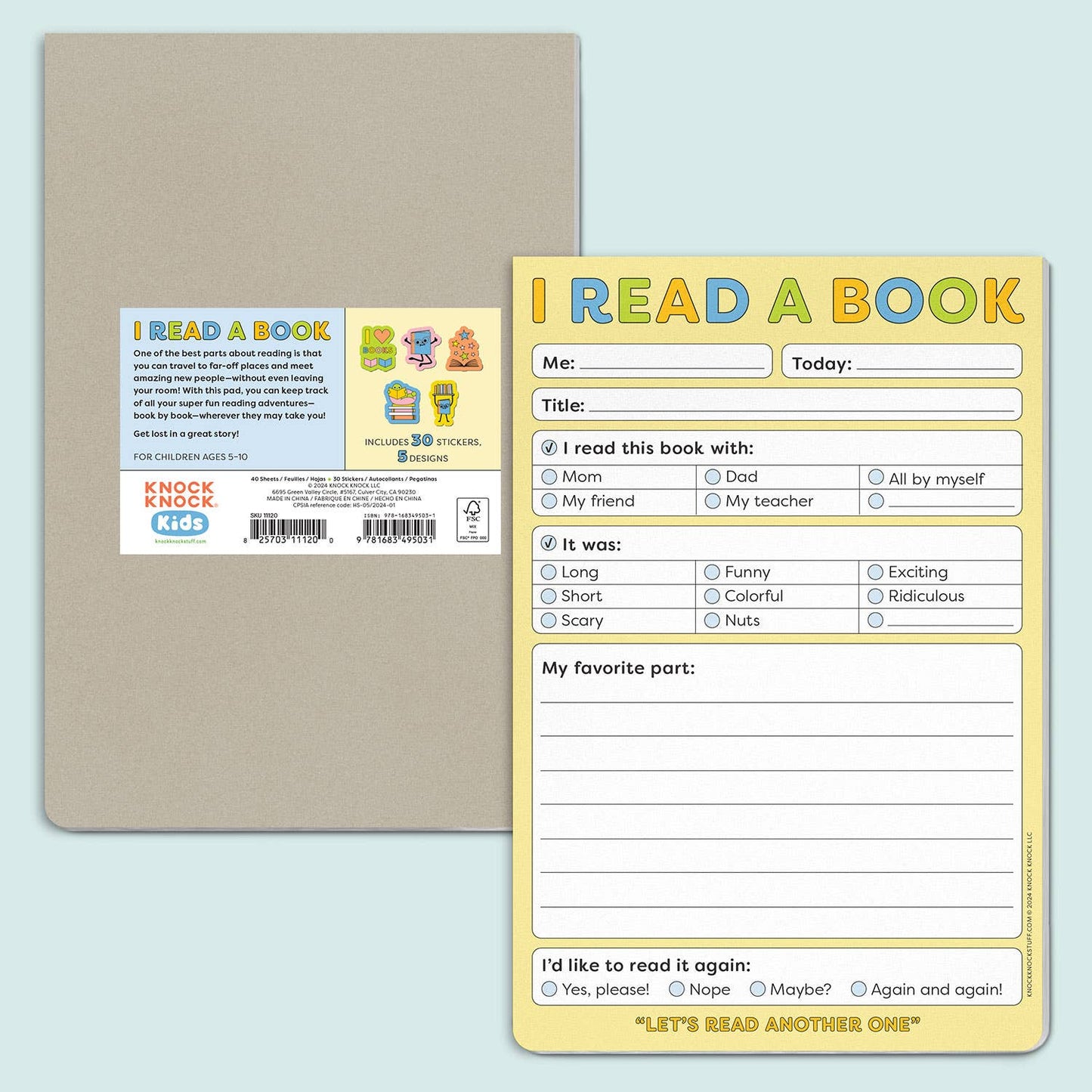 Kids - I Read a Book Playtime Pads