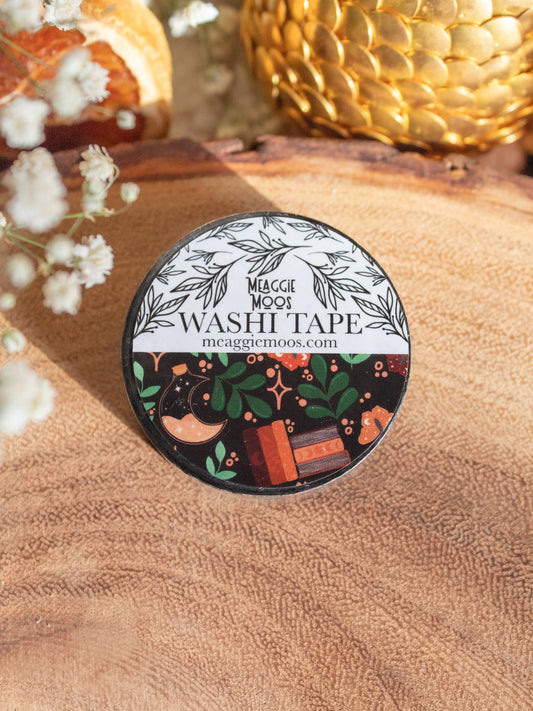 Burgundy Books Washi Tape | Fantasy Reader Stationery  